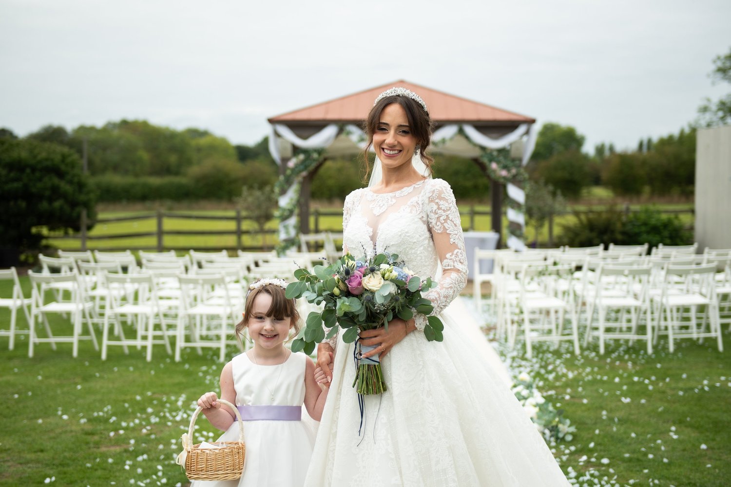 With their flower girl